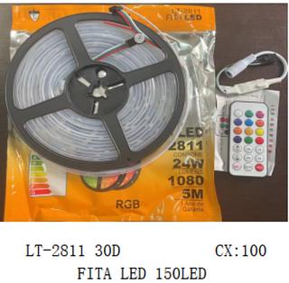 Fita Led 2811 fita Rgb C/ Controle 133 Efeitos Ip67 com fonte 12v2A