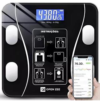 Balança Digital Corporal Bioimpedancia Aplicativo Bluetooth 180kg—Bmax