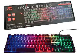 Teclado gamer Knup KP-2043/A QWERTY português Brasil cor Preto