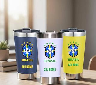 Copo Térmico Brasil 473ml—Cor VERDE