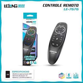 Controle Remoto Air Mouse 2.4G Giroscopio c/ Comando de Voz LE-7676