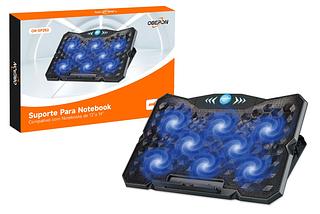Suporte para Notebook Base Laptop Ergonômico Ajustável com 8 Coolers e Ventilação