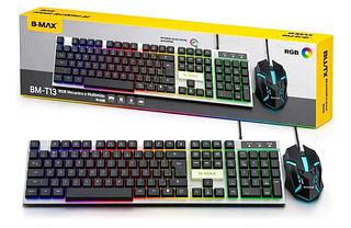 Kit Teclado E Mouse Rgb Luminoso Modo Gamer Robusto Bm-t13