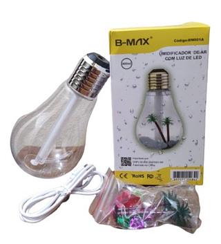 Umidificador Difusor De Ar Lâmpada Luminária Led 7 Cores