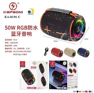 Caixa de Som Bluetooth Portátil 50W– RGB, IPX5 Resistente à Água, Potente e Compacta
