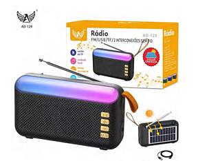 Caixa de Som Retrô Altomex AD-129 Analógico Entrada USB SD Bluetooth, Carregamento Solar Radio Retro