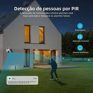 ￼Câmera de Segurança 4G Solar com Cartão SIM Visão Noturna Detecção de Movimento