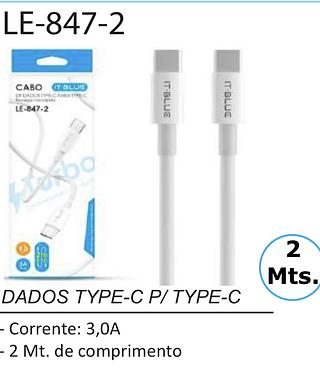 cabo type-c para type-c 2m 3.0A ITBLUE