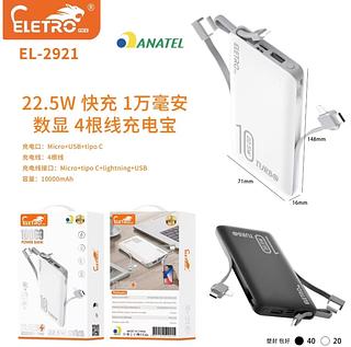 Power bank 10000mah com carregamento rápido para alguns celulares com display de 22,5w com 4cabo