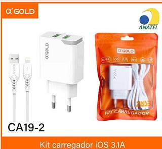 Carregador de celular AGOLD 3.1a iphone sacola