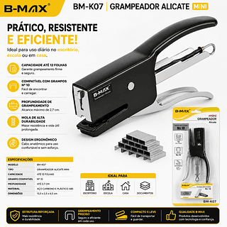 Mini Grampeador Alicate em Metal Para até 25 Folhas，includo 100pc grampos