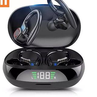 Fone de Ouvido Bluetooth com Gancho Esportivo | TWS | HiFi | LED | Bateria de Longa Duração