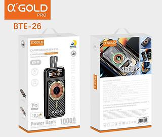 Bateria Portátil Power Bank 10000mAh 22.5W PD Alta Velocidade Magnético com cabo embutido A'GOLD