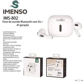 FONE DE OUVIDO BLUETOOTH SEM FIO IMENSO BUDS ENJOY ORIGINAL 5.4 300Mah Ipx4