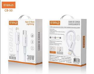 Cabo PD30W carrega rapido type-c for Lightning cable bom 9v3a