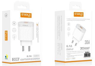 Fonte Turbo 6.1a uma usb 30w —agold