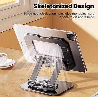 Suporte P/ Celular e Tablet De Mesa Giratório 360° De Alumínio Ajustável