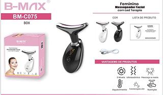 ￼Portátil Beleza Pele Firmeza Pescoço Led Vibração Fóton Levanta A Anti-Rugas Remover Massageador-bmax