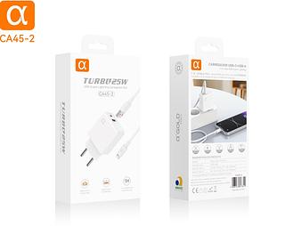 Carregador Completo TurboRápido 25w QC3.0 +USB+Cabo iphone —AGOLD ORIGINAL（ca48-2）