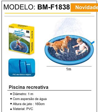 Piscina Tapete Chafariz Inflavel Agua Criança Cachorro Pet 1M—BMAX