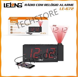 Rádio Fm Relógio Com Projetor Despertador Digital Lelong