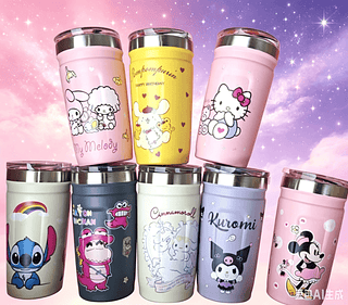 Garrafa Térmica Infantil 350ml de Personagem À Prova de Vazamento Portátil Escolar Esporte Viagem