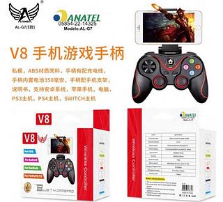 Controle Joystick V8 Android Celular Pc Gamepad Sem Fio Cor Preto-joy-v8