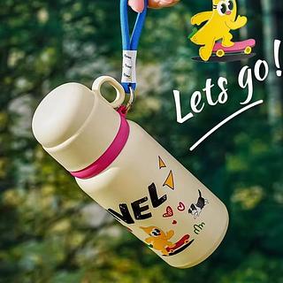 Garrafa Térmica Infantil Com 450ml Inox Escolar Copo + Alça