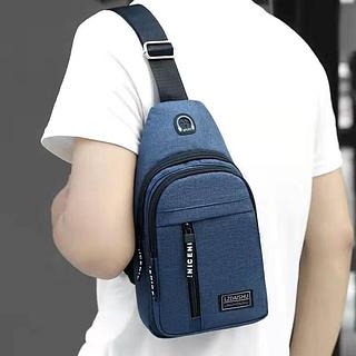 Bolsa Transversal Multiuso com Saída para Fone Cinza