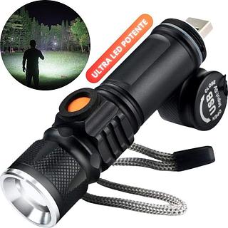 Mini Lanterna Tática Com Zoom Led Profissional Usb 515