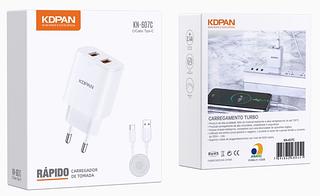 CARREGADOR KDPAN RAPIDO 2.4A TYPE-C