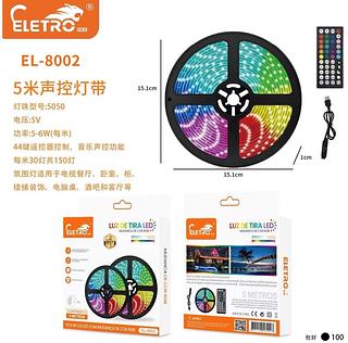 Fita De Led Colorida Com Controle Por Som 5m