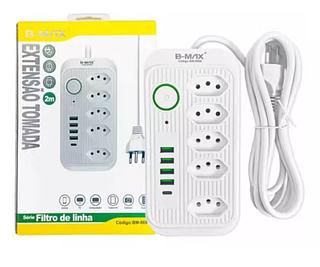 Filtro De Linha BM-8696 Extensão De Tomada Usb B-max 2m
