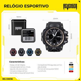 Relogio Masculino Esportivo Militar Digital Led Prova D'água com caxia—KNUP