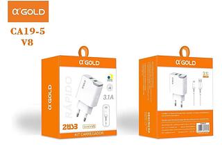 Carregador de celular AGOLD 3.1a 2usb para V8