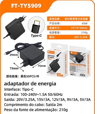 carrecador note book lenovo tipo entrada type-c Fonte Usb C Type-c Para Dock Nintendo Switch Thinkpad 65w 20v 3.2