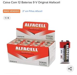 Caixa Com 12 Baterias 9 V Original Alafacell