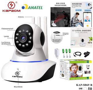Camera Robo 3 Antenas Ip Wifi 360º 720p Sistema Yoosee/yyp2p