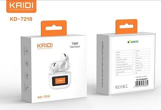 Fone De Ouvido Sem Fio Tws Tela Digital Kaidi Kd-7219 Branco