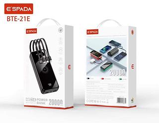 Power Bank 20000mah Carregamento Indução + 4 Cabos Display