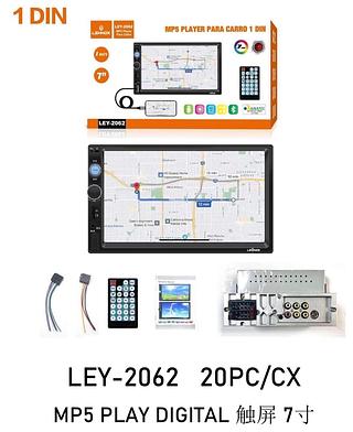MP5 Player para Carro 1Din Tela 7" Bluetooth FM USB P2 TF—LEHMOX