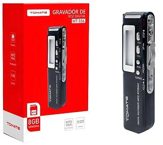 Gravador De Áudio E Voz Digital 8gb Mp3 Tomate Mt-556