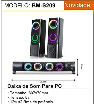 Caixa de Som Para Pc 397*70mm—Bamx