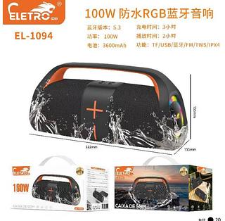 Caixa de Som Bluetooth 100w com Alça iPX6 a Prova D'agua 2 Alto Falantes