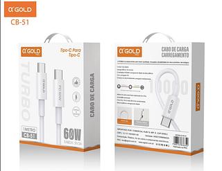 Cabo PD60W carrega rapido type-c for type-c cable bom 9v3a