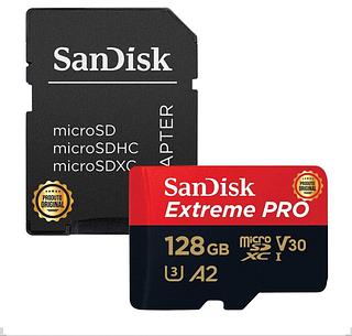 Cartão Microsdxc 128gb Sandisk Extreme Pro Uhs-i V30 U3 A2