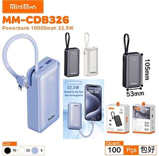 Power Bank Turbo com 2 cabos embutidos 10000mAh-Original