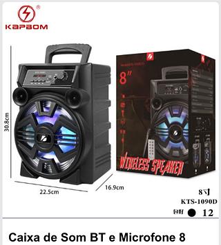 Caixa De Som Karaoke Wireless Bluetooth