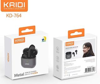 Fone Bluetooth Sem Fio TWS Material Metal Kaidi Original V5.4 Som Potente