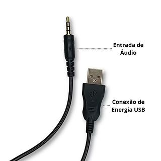 ￼Fone Gamer Headset Led RGB com microfone RGB, Drivers 50mm, Preto USB e P2 Videogame